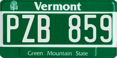 VT license plate PZB859