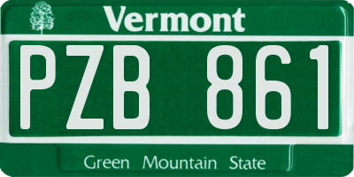 VT license plate PZB861