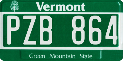VT license plate PZB864