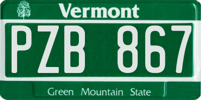 VT license plate PZB867
