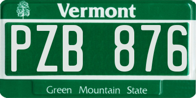 VT license plate PZB876