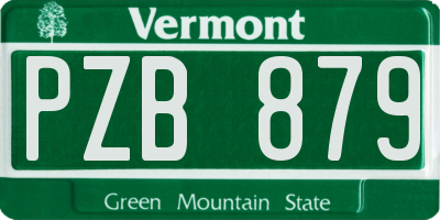 VT license plate PZB879