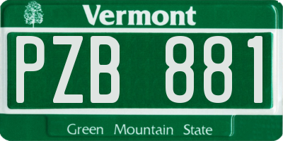 VT license plate PZB881