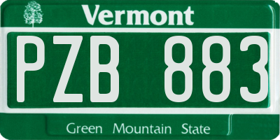 VT license plate PZB883