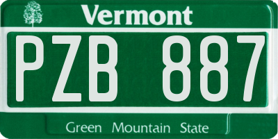 VT license plate PZB887