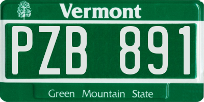 VT license plate PZB891