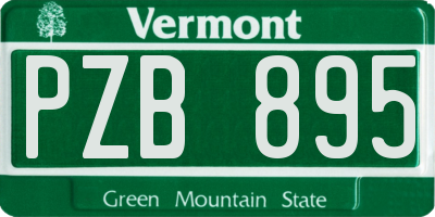 VT license plate PZB895