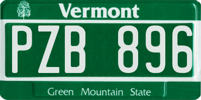 VT license plate PZB896