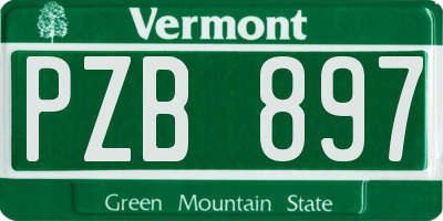 VT license plate PZB897