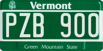 VT license plate PZB900