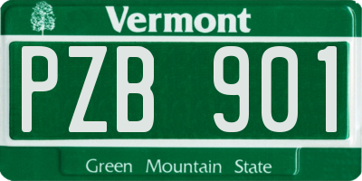 VT license plate PZB901