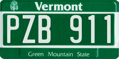 VT license plate PZB911