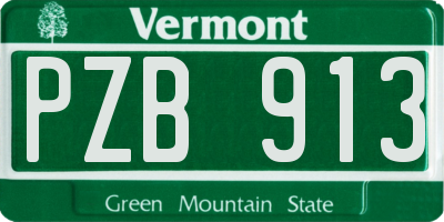 VT license plate PZB913