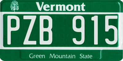 VT license plate PZB915