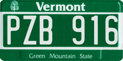 VT license plate PZB916