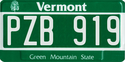 VT license plate PZB919