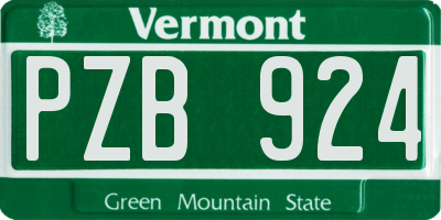 VT license plate PZB924