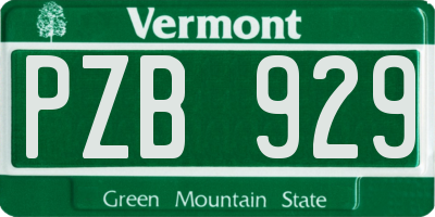 VT license plate PZB929