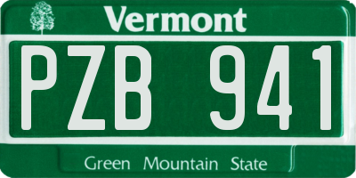 VT license plate PZB941
