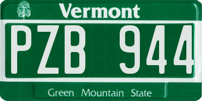 VT license plate PZB944