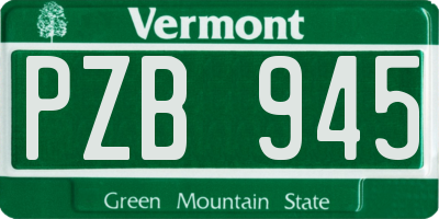 VT license plate PZB945