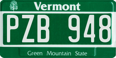 VT license plate PZB948