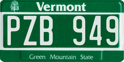 VT license plate PZB949