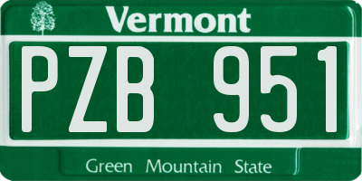 VT license plate PZB951