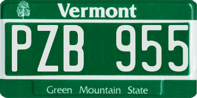 VT license plate PZB955