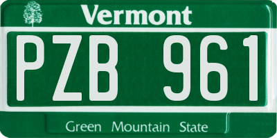 VT license plate PZB961