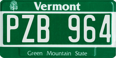 VT license plate PZB964