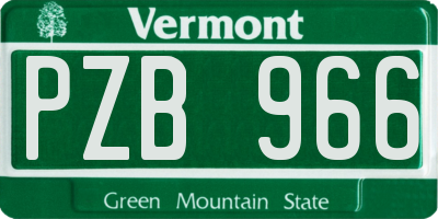 VT license plate PZB966
