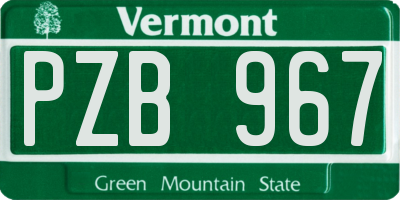 VT license plate PZB967