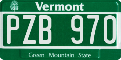 VT license plate PZB970