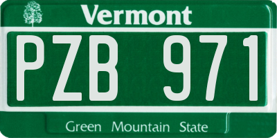 VT license plate PZB971