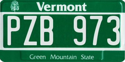 VT license plate PZB973