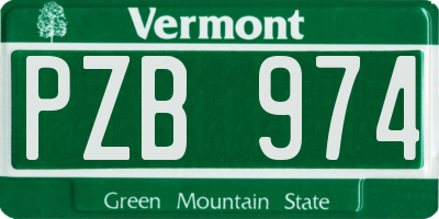 VT license plate PZB974