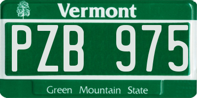 VT license plate PZB975