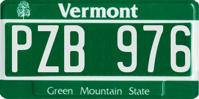 VT license plate PZB976