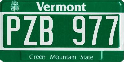VT license plate PZB977