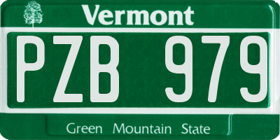 VT license plate PZB979
