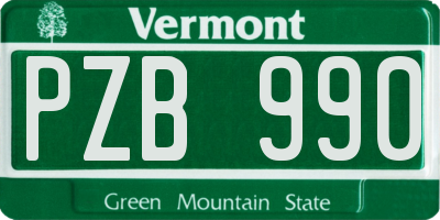 VT license plate PZB990