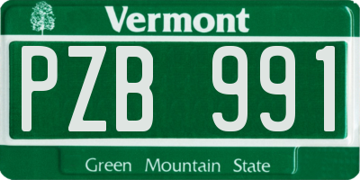 VT license plate PZB991