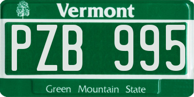 VT license plate PZB995