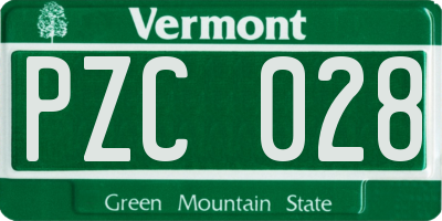 VT license plate PZC028
