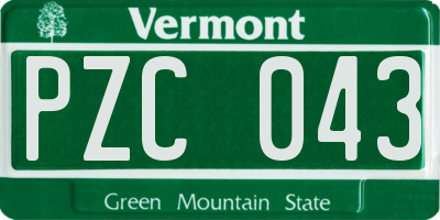 VT license plate PZC043