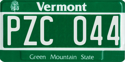 VT license plate PZC044