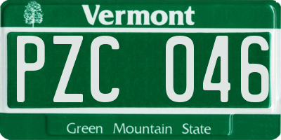 VT license plate PZC046