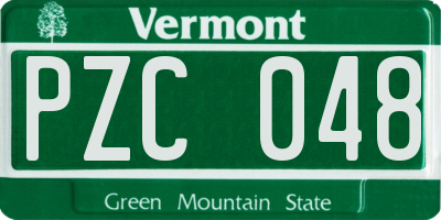 VT license plate PZC048