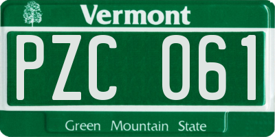VT license plate PZC061